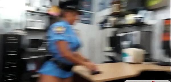  Busty latin officer pounded by pawn man